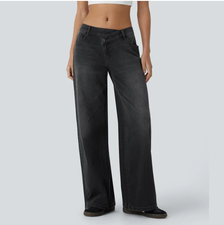 Lunara Asymmetric Wide-Leg Jeans
