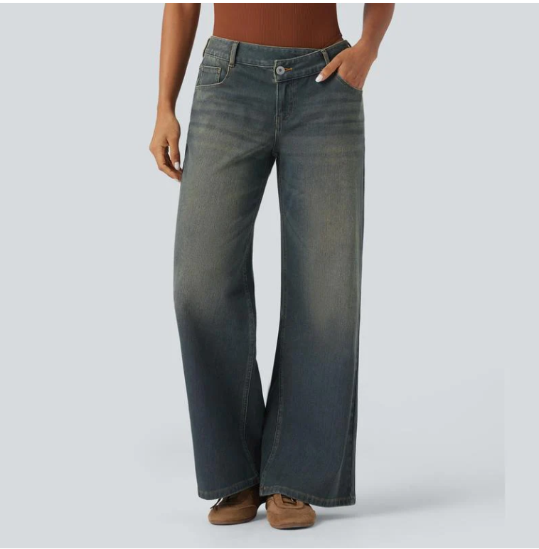 Lunara Asymmetric Wide-Leg Jeans