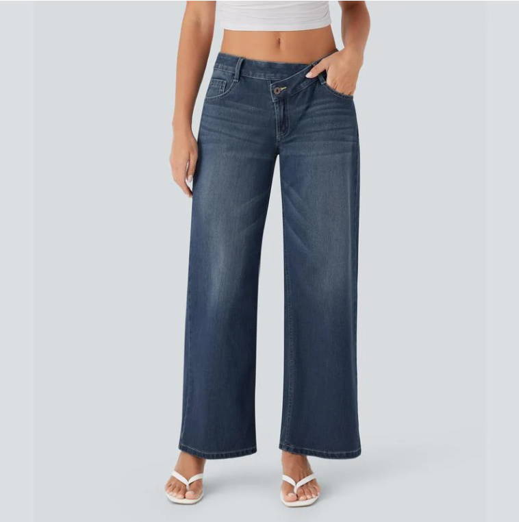 Lunara Asymmetric Wide-Leg Jeans