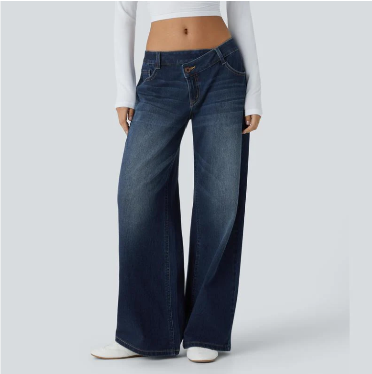Lunara Asymmetric Wide-Leg Jeans