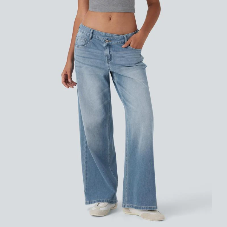 Lunara Asymmetric Wide-Leg Jeans