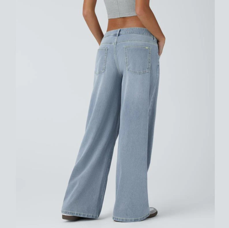 Lunara Asymmetric Wide-Leg Jeans