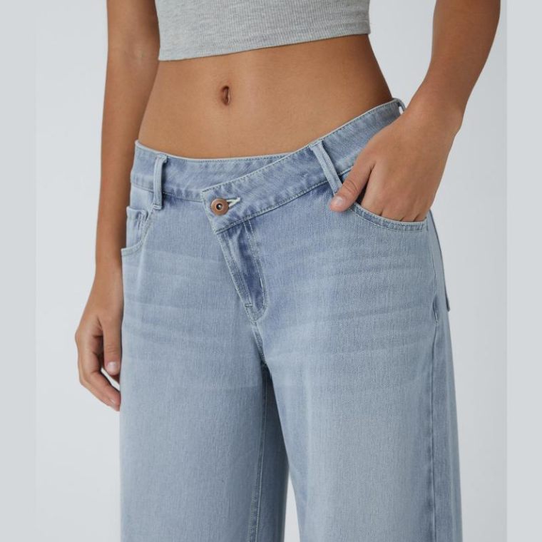 Lunara Asymmetric Wide-Leg Jeans