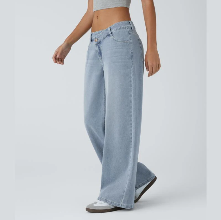 Lunara Asymmetric Wide-Leg Jeans