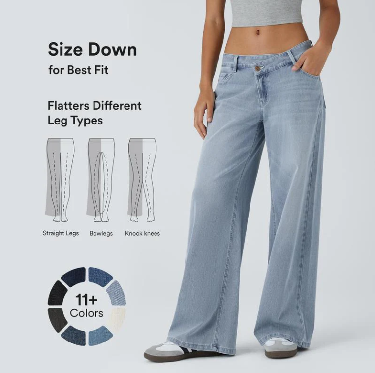 Lunara Asymmetric Wide-Leg Jeans