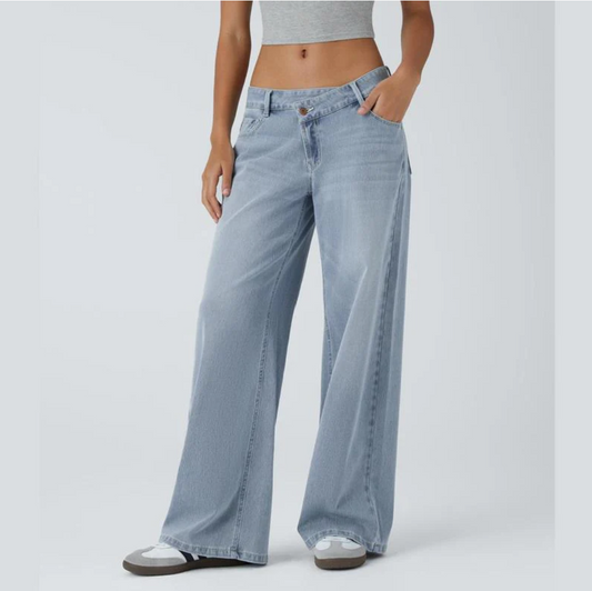 Lunara Asymmetric Wide-Leg Jeans