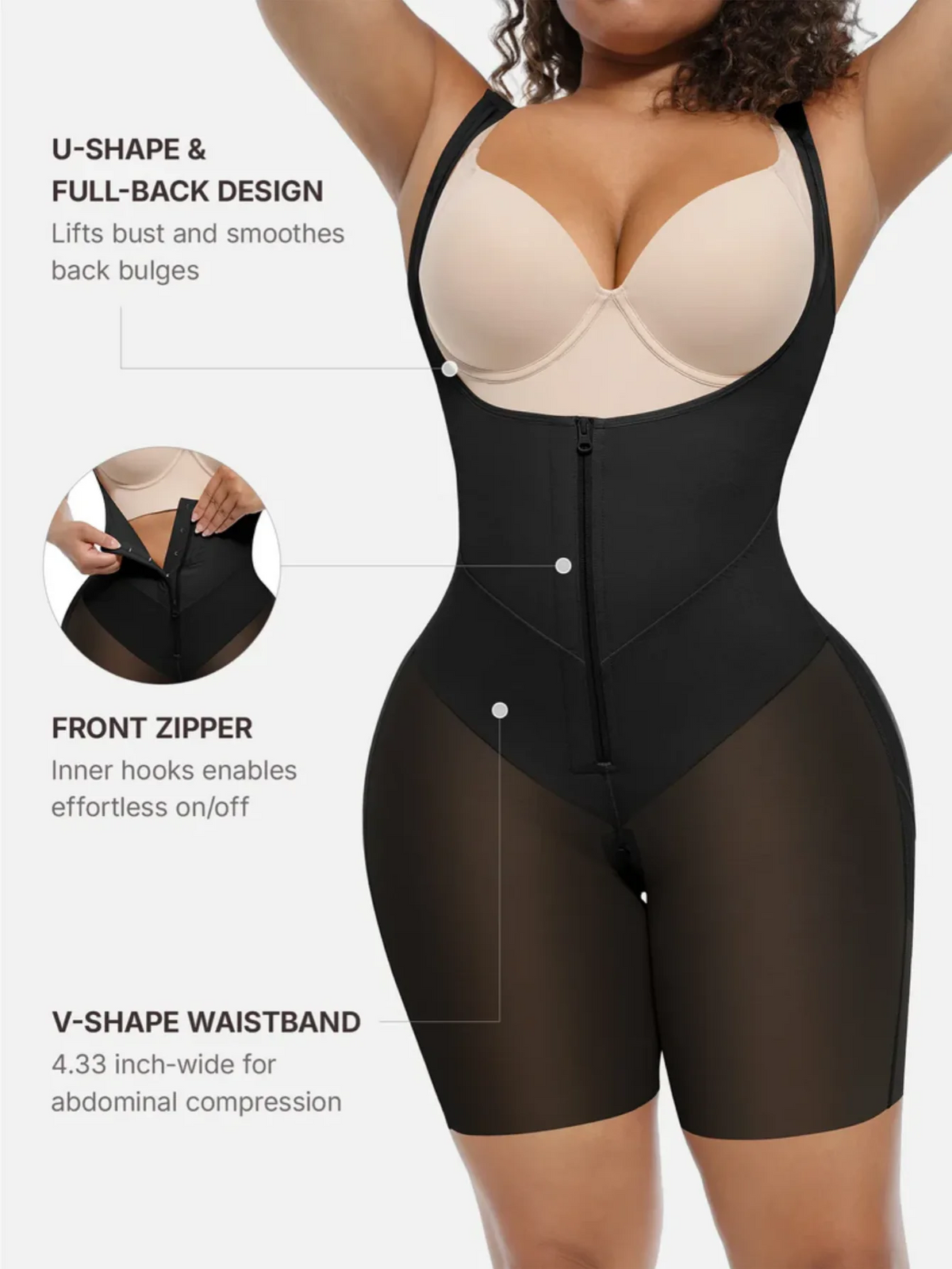 Luma Elancia™ U-Shaped Snatched waist & butt lift bodysuit